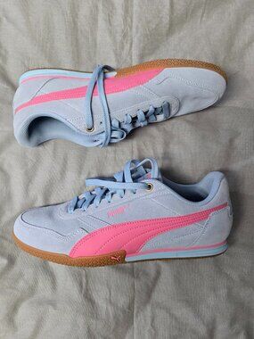 Puma Bella Donna SD Light Blue Pink Low Profile Sneaker Shoe Size 9